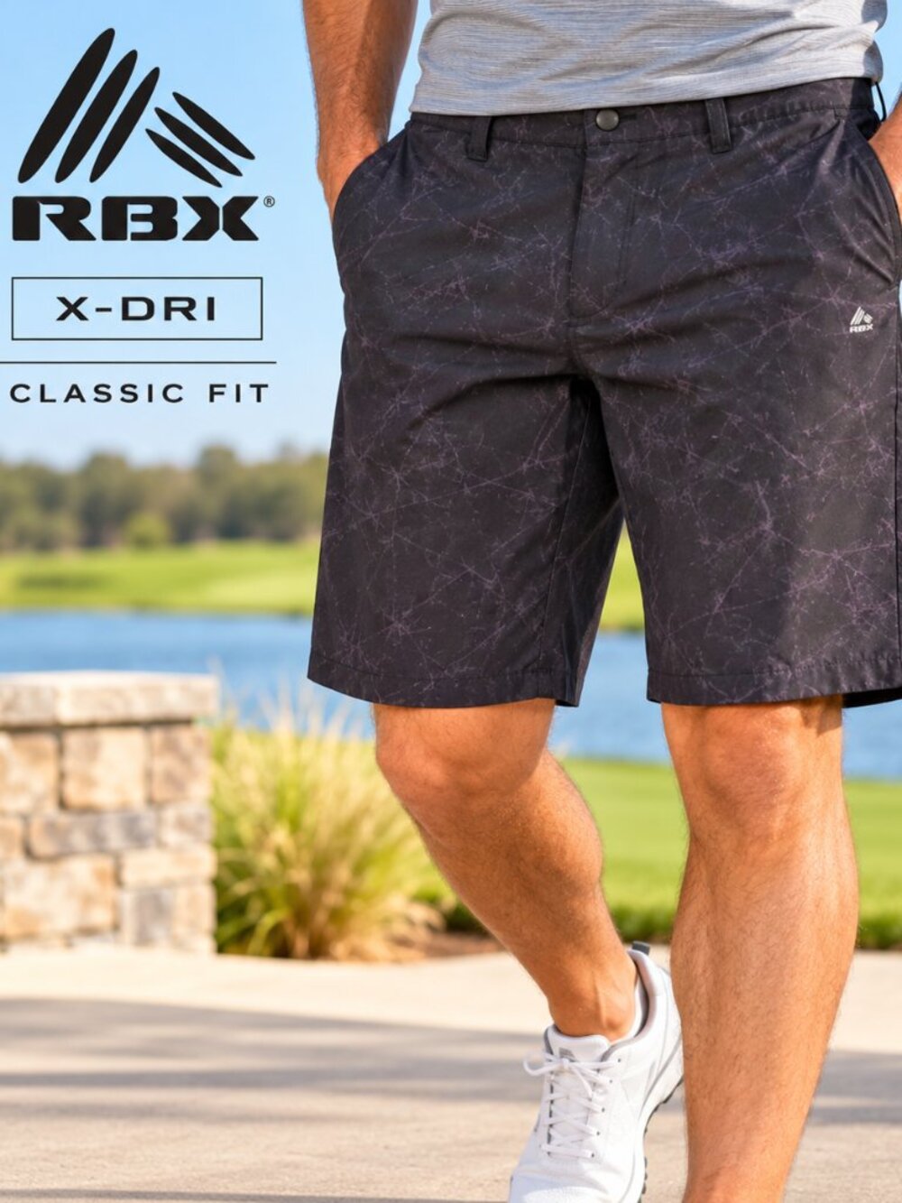 RBX Men's Size 36 Classic Fit X-Dri Athletic Golf Shorts